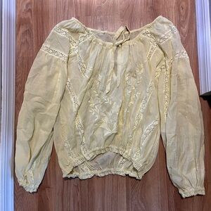 Yellow long sleeve blouse